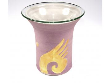 Duftlampe Engelsflügel lila - Keramik mit Glasschale
