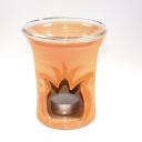 Duftlampe Blüte orange - Keramik mit Glasschale
