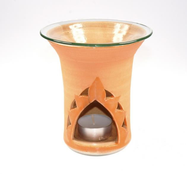 Duftlampe Maya orange - Keramik mit Glasschale