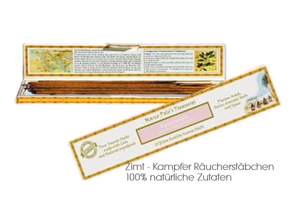 Zimt & Kampfer - Kampuram | Marco Polos Treasures Räucherstäbchen - 30g
