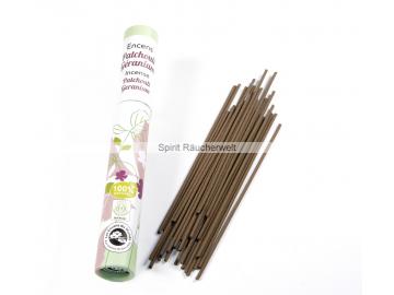 Patchouli - Geranie | pflanzliche 100% naturreine  Aromandise Räucherstäbchen - 30 Sticks