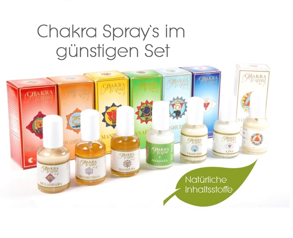 7er-Set Chakra Spray 7x 50ml | Aura Spray von Fiore d Oriente - 100% natürliche Zutaten