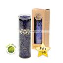 6. Chakra Kerze indigo im Glas mit naturreinen äth. Ölen - faire Trade und GreePalm zertifiziert