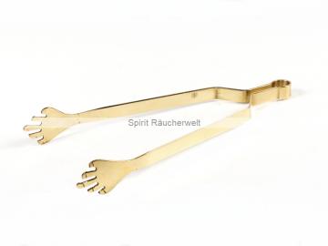 Hände Räucherzange - Kohlenzange Messing - 15cm