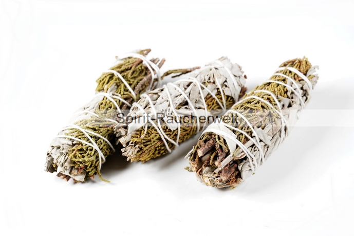 3er Weißer Salbei u. Wacholder Räucherbündel 3x25g