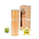 2. Chakra Kerze orange im Glas mit naturreinen äth. Ölen - faire Trade und GreenPalm zertifiziert