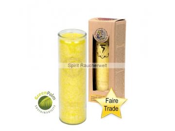 3. Chakra Kerze gelb im Glas mit naturreinen äth. Ölen - faire Trade und GreenPalm zertifiziert
