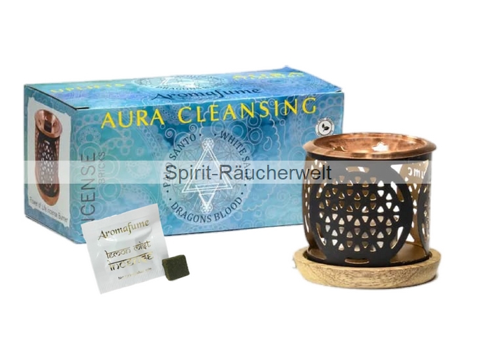 Aura Cleansing Set - Aromafume Diffuser - 3 teiliges Stövchen mit Kupferteller