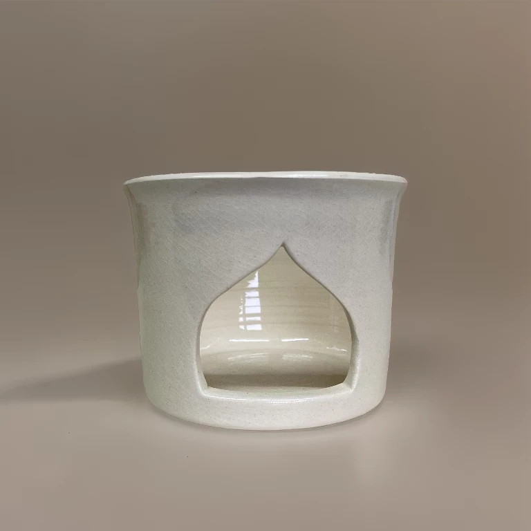 Handgefertigtes Räucherstövchen aus Keramik mit Edelstahlsieb