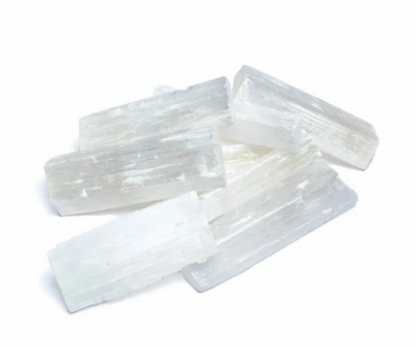 Selenit Kristallstab roh, 8 - 10 cm